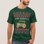 Boerderij Tractor Ugly KerstSweater T-shirt (Voorkant)