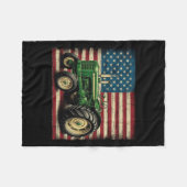 Boerderij Tractor USA Flag Tractor Amerikaans Boer Fleece Deken (Voorkant (Horizontaal))