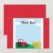 Boerderij tractor verjaardagsfeestje dank je credi bedankkaart (Voorkant / Achterkant)