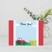 Boerderij tractor verjaardagsfeestje dank je credi bedankkaart (Staand voorkant)