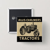 Boerderij tractor Vierkante Button 5,1 Cm (Voorkant /achterkant)