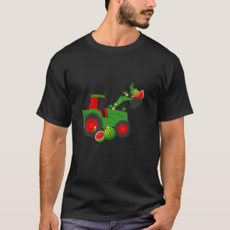 Boerderij Tractor Watermeloen Zomer Vakantie Fruit T-shirt