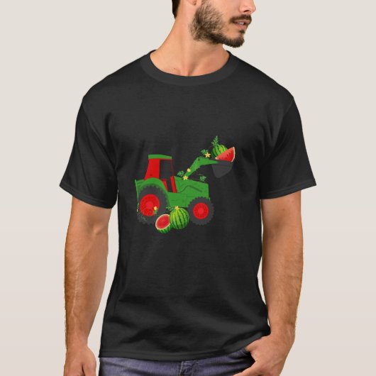 Boerderij Tractor Watermeloen Zomer Vakantie Fruit T-shirt (Voorkant)
