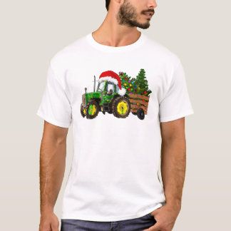 Boerderij Tractor Xmas Tree Lights T-shirt
