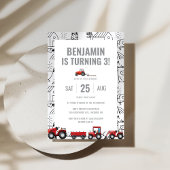 Boerderij Tractoren Thema Verjaardagsuitnodiging Kaart