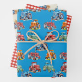 Boerderij Tractoren Verjaardagsfeest Inpakpapier Vel (In situ)