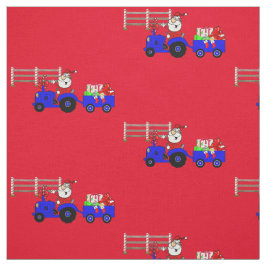 Boerderij-tractorkerstman met wift-trailer stof