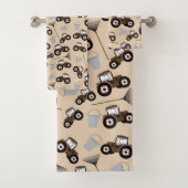 Boerderij tractorpatroonpatroonuitrusting bad handdoek (Insitu)