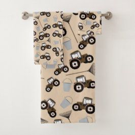 Boerderij tractorpatroonpatroonuitrusting bad handdoek