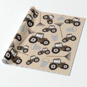 Boerderij tractorpatroonpatroonuitrusting cadeaupapier (Uitgerold)