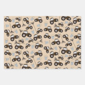 Boerderij tractorpatroonpatroonuitrusting inpakpapier vel (Voorkant 3)