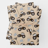 Boerderij tractorpatroonpatroonuitrusting inpakpapier vel (In situ)