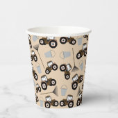 Boerderij tractorpatroonpatroonuitrusting papieren bekers (Links)