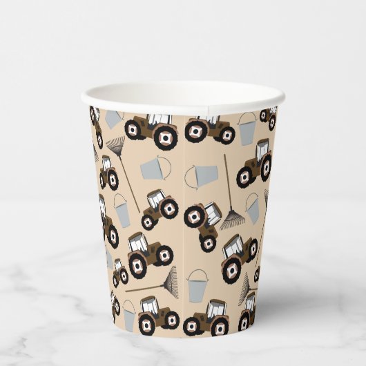 Boerderij tractorpatroonpatroonuitrusting papieren bekers (Rechts)