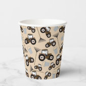 Boerderij tractorpatroonpatroonuitrusting papieren bekers (Voorkant)