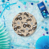 Boerderij tractorpatroonpatroonuitrusting papieren bordje (Feest)