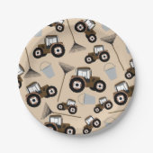 Boerderij tractorpatroonpatroonuitrusting papieren bordje (Voorkant)