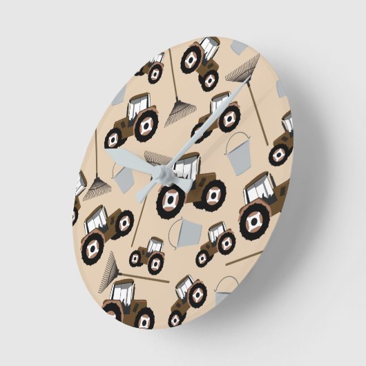 Boerderij tractorpatroonpatroonuitrusting ronde klok (Hoek)