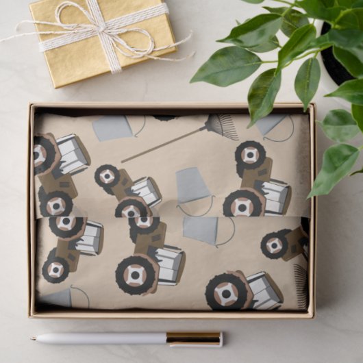 Boerderij tractorpatroonpatroonuitrusting tissuepapier (Geschenk)