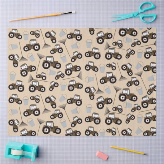 Boerderij tractorpatroonpatroonuitrusting tissuepapier (Craft)