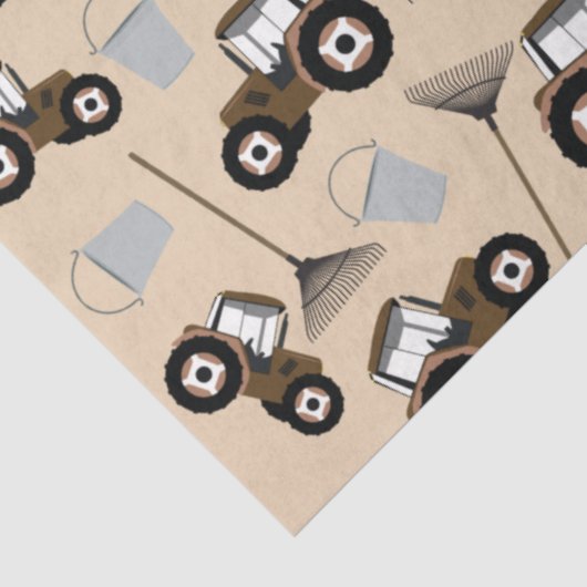 Boerderij tractorpatroonpatroonuitrusting tissuepapier (Detail)