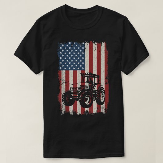 Boerderij Tractors American Flag USA Patriotic Far T-shirt (Design voorkant)