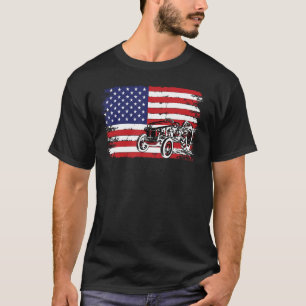 Boerderij Tractors USA Flag Patriottische Boerderi T-shirt