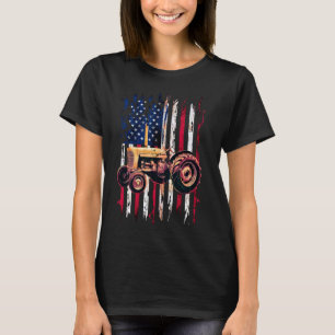 Boerderij Tractors USA Vlag Patriottische Boerderi T-shirt