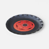 Boerderij tractorwiel papieren bordje (Gekanteld)