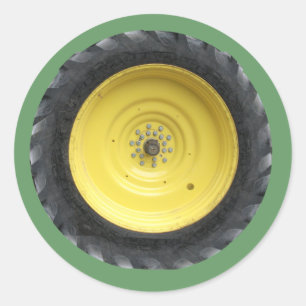 Boerderij tractorwielreeks ronde sticker