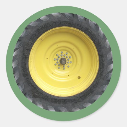 Boerderij tractorwielreeks ronde sticker (Voorkant)
