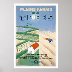 Boerderij Tree Conservation 1940 WPA Poster