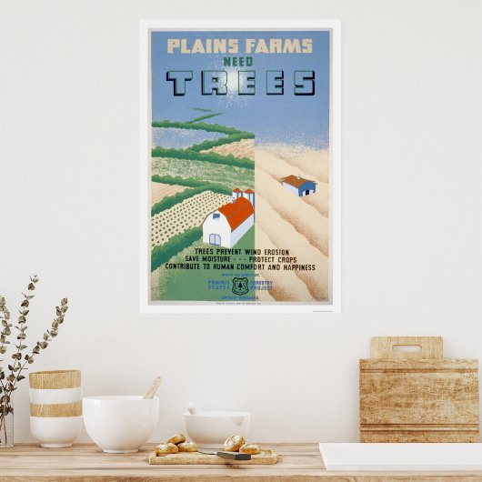 Boerderij Tree Conservation 1940 WPA Poster (Keuken)