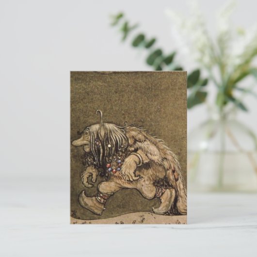 "Boerderij trol" door de Zweedse kunstenaar John B Briefkaart (Staand voorkant)