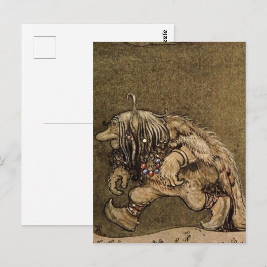 "Boerderij trol" door de Zweedse kunstenaar John B Briefkaart (Voorkant / Achterkant)