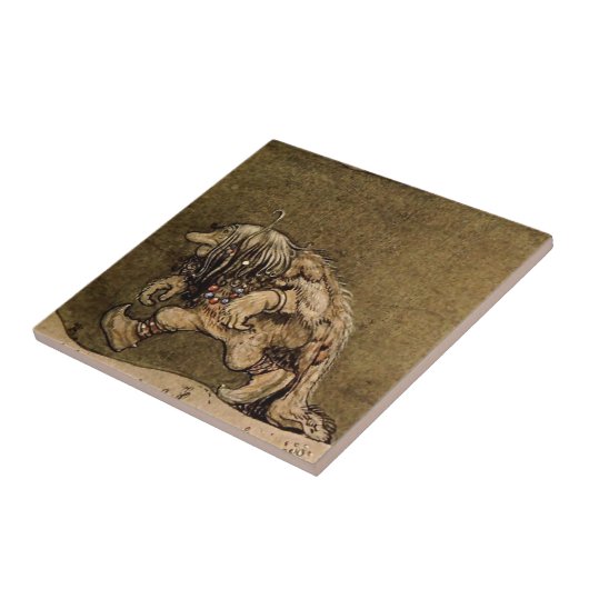 "Boerderij trol" door de Zweedse kunstenaar John B Tegeltje (Zijkant)