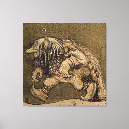 "Boerderij Troll" van de Zweedse tekenaar John Bau Canvas Afdruk (Voorkant)