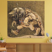 "Boerderij Troll" van de Zweedse tekenaar John Bau Canvas Afdruk (Insitu (Woonkamer))