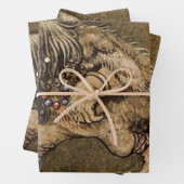 "Boerderij Troll" van de Zweedse tekenaar John Bau Inpakpapier Vel (In situ)