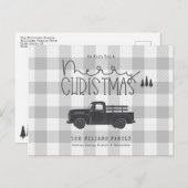 Boerderij Truck Buffalo Plaid Christmas Briefkaart (Voorkant / Achterkant)