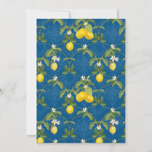 Boerderij Tuin Citroen BOHO Citrus Marine en Wit Kaart (Achterkant)