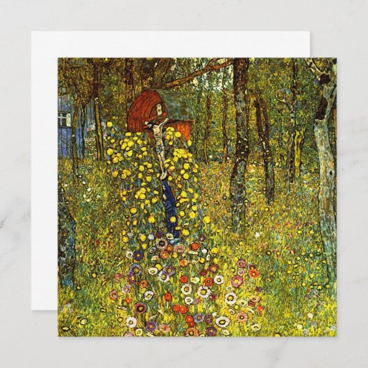 Boerderij tuin met Crucifix door Gustav Klimt (Voorkant / Achterkant)