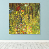 Boerderij tuin met Crucifix door Gustav Klimt Canvas Afdruk (Insitu (Houten vloer))