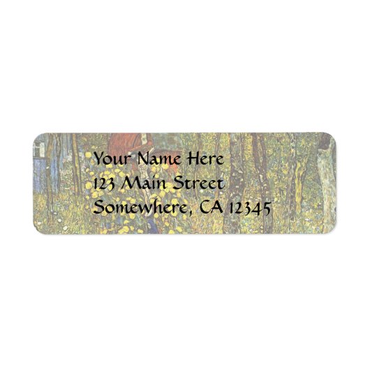 Boerderij tuin met Crucifix door Gustav Klimt Etiket (Voorkant)