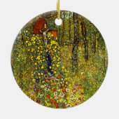 Boerderij tuin met Crucifix door Gustav Klimt Keramisch Ornament (Achterkant)