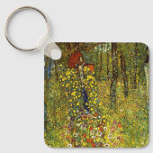 Boerderij tuin met Crucifix door Gustav Klimt Sleutelhanger (Voorkant)