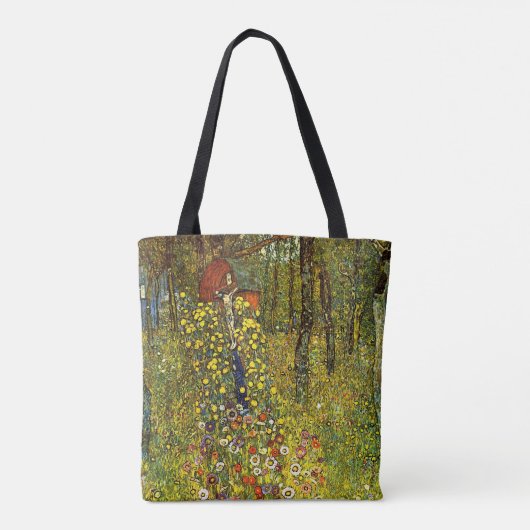 Boerderij tuin met Crucifix door Gustav Klimt Tote Bag (Achterkant)