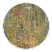 Boerderij tuin met kroonfixeermiddel (door Gustav Keramische Knop (Voorkant)