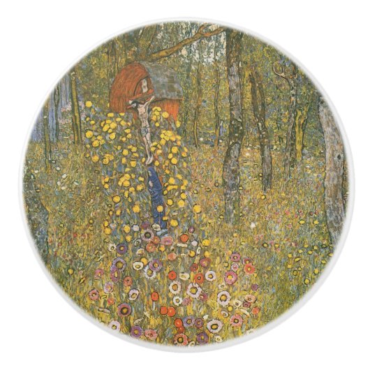 Boerderij tuin met kroonfixeermiddel (door Gustav Keramische Knop (Voorkant)