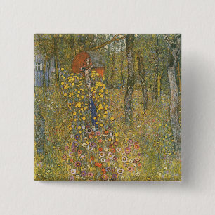 Boerderij tuin met kroonfixeermiddel (door Gustav Vierkante Button 5,1 Cm